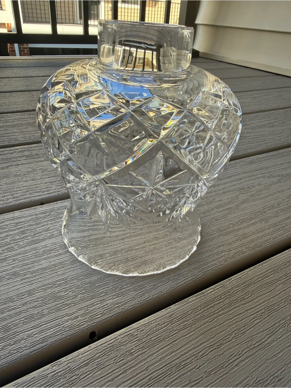 Vintage Pressed Glass Hurricane Lamp Shade Globe 2” Fitter Clear Replacement